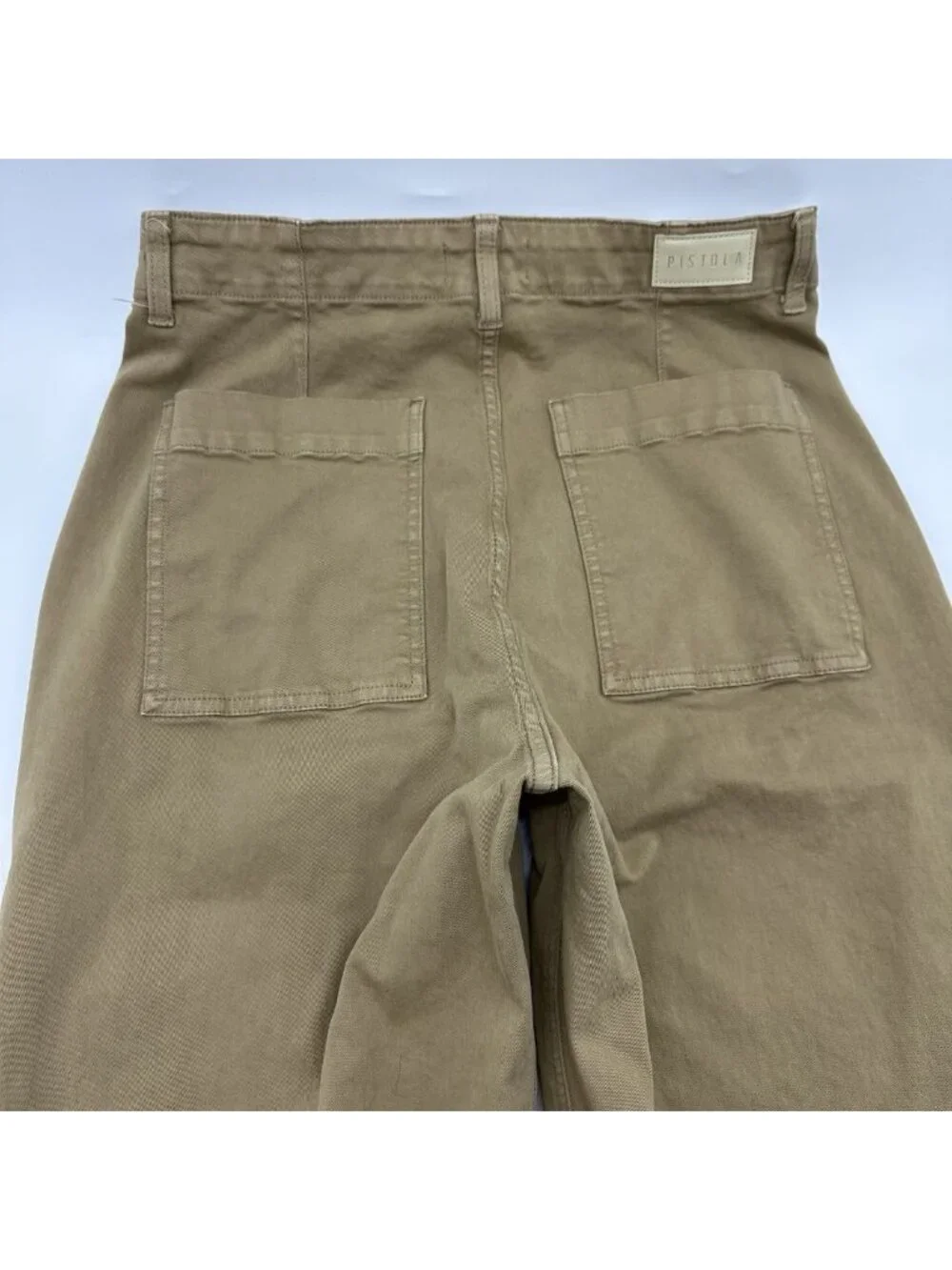 Pistola Women's Size 29 Khaki Stretch High Rise Wide Leg Cuffed Utility Pants - Picture 11 of 11